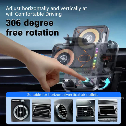 🔥🎁⚡ 📱Έξυπνη θήκη τηλεφώνου αυτοκινήτου 2 σε 1 και ασύρματος φορτιστής⚡