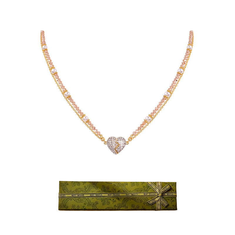 🌟Μαγνητικά κολιέ με κρεμαστά μενταγιόν σε σχήμα καρδιάς