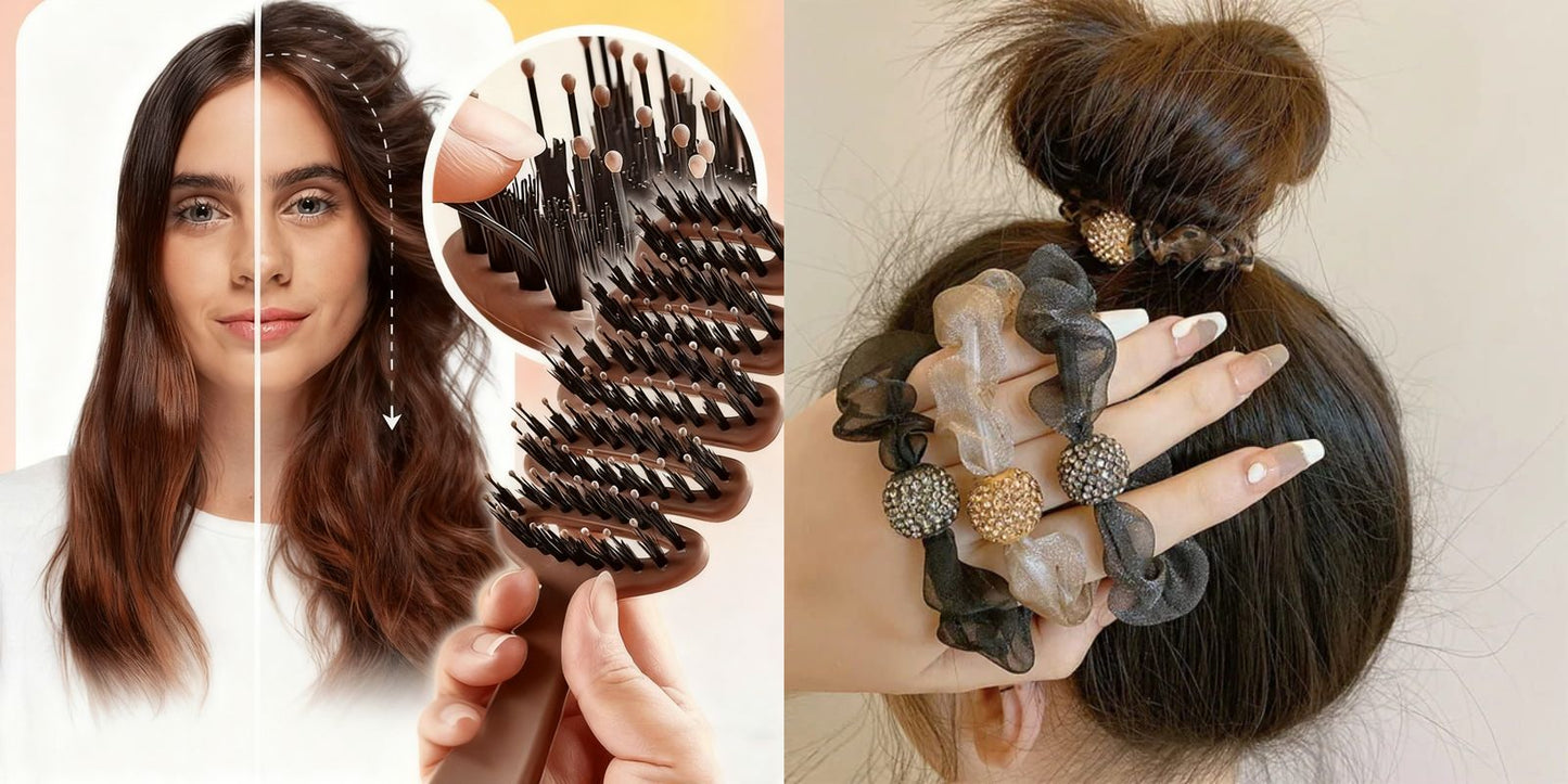 🪮Φυσική βούρτσα μαλλιών για απαλό μασάζ στο τριχωτό της κεφαλής για όγκο