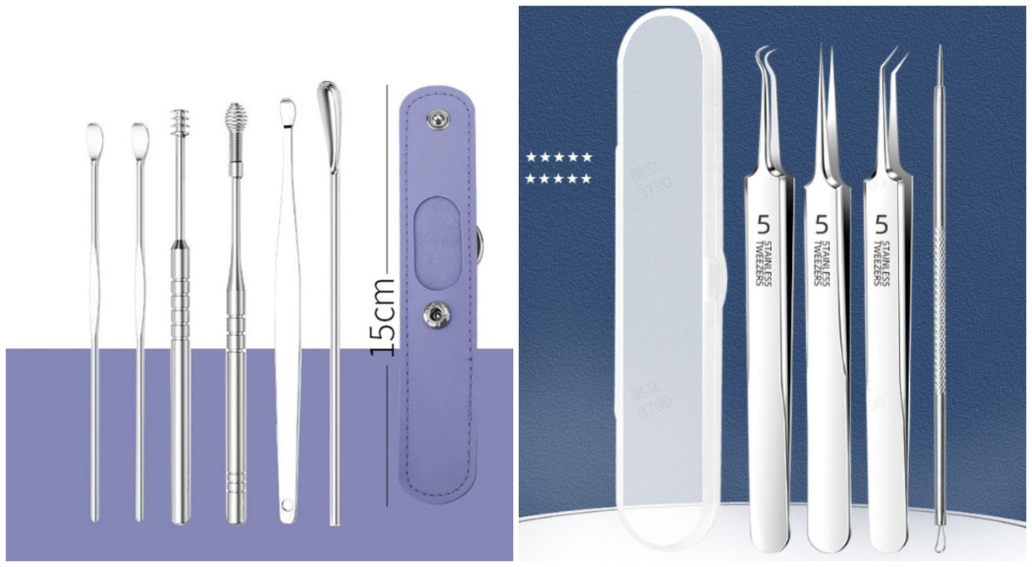 Γερμανικό επαγγελματικό σετ αφαίρεσης κυψελίδας από τιτάνιο και χάλυβα - Σετ έξι τεμαχίων