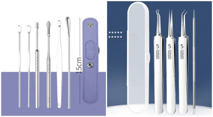 Γερμανικό επαγγελματικό σετ αφαίρεσης κυψελίδας από τιτάνιο και χάλυβα - Σετ έξι τεμαχίων