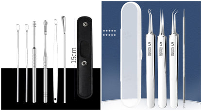 Γερμανικό επαγγελματικό σετ αφαίρεσης κυψελίδας από τιτάνιο και χάλυβα - Σετ έξι τεμαχίων