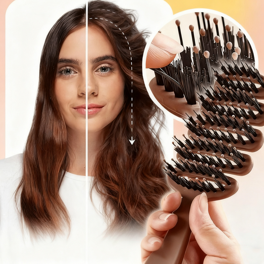 🪮Φυσική βούρτσα μαλλιών για απαλό μασάζ στο τριχωτό της κεφαλής για όγκο