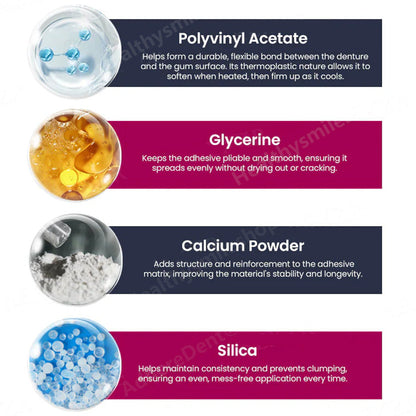 （🔥Αγοράστε 1 και πάρτε 1 δωρεάν🔥）Θερμοπλαστική κόλλα οδοντοστοιχιών AdhereDent, μόνιμη συγκράτηση οδοντοστοιχιών