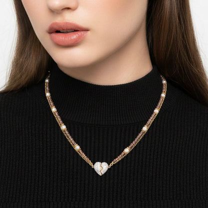 🌟Μαγνητικά κολιέ με κρεμαστά μενταγιόν σε σχήμα καρδιάς