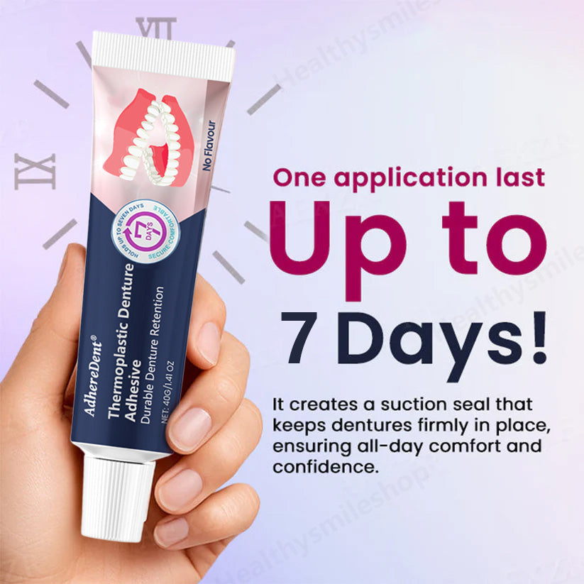 （🔥Αγοράστε 1 και πάρτε 1 δωρεάν🔥）Θερμοπλαστική κόλλα οδοντοστοιχιών AdhereDent, μόνιμη συγκράτηση οδοντοστοιχιών