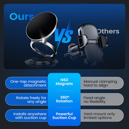 🔥 🔄360° Ρυθμιζόμενη μαγνητική βάση κενού για τηλέφωνο 📱🚗