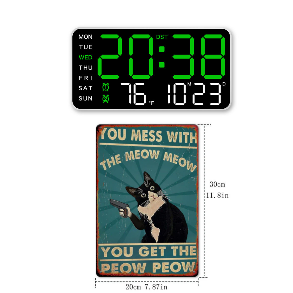 📢📢50% έκπτωση! ! ⏰Πολυλειτουργικό διακοσμητικό LED ψηφιακό ρολόι τοίχου