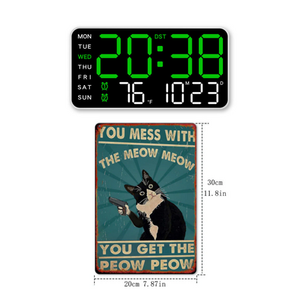 📢📢50% έκπτωση! ! ⏰Πολυλειτουργικό διακοσμητικό LED ψηφιακό ρολόι τοίχου