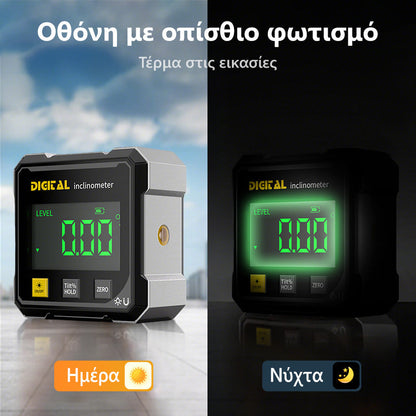 📐 Μαγνητικό ψηφιακό μοιρογνωμόνιο τεσσάρων όψεων με λέιζερ 👷👍