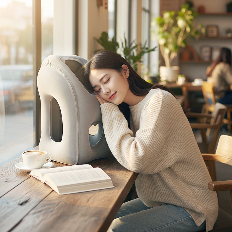 🌬️ Εργονομικό φουσκωτό μαξιλάρι ταξιδιού ✈️😴 | Για άνετο ύπνο στο αυτοκίνητο, το αεροπλάνο ή το τρένο