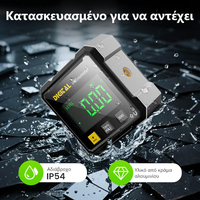 📐 Μαγνητικό ψηφιακό μοιρογνωμόνιο τεσσάρων όψεων με λέιζερ 👷👍