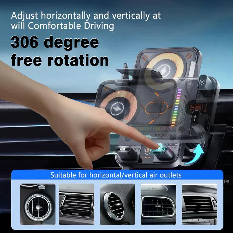 🔥🎁⚡ 📱Έξυπνη θήκη τηλεφώνου αυτοκινήτου 2 σε 1 και ασύρματος φορτιστής⚡