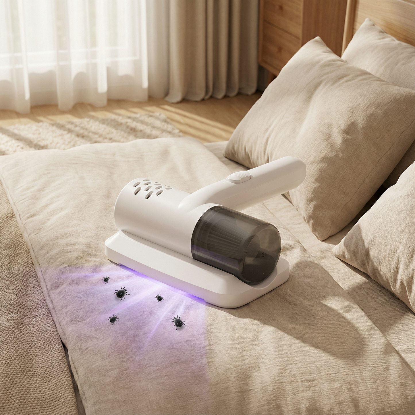 Ασύρματη ηλεκτρική σκούπα UV – Εξαλείφει τα βακτήρια και τα ακάρεα της σκόνης
