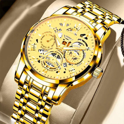 🎁Το καλύτερο δώρο για έναν άνδρα❤️ Ανδρικό αδιάβροχο ρωμαϊκό αυτόματο μηχανικό ρολόι χειρός με διάτρητο σχέδιο ⌚