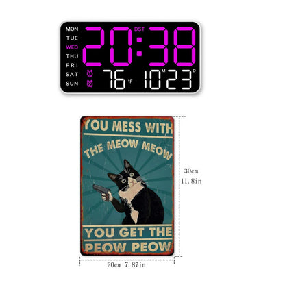 📢📢50% έκπτωση! ! ⏰Πολυλειτουργικό διακοσμητικό LED ψηφιακό ρολόι τοίχου