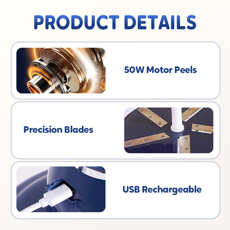 【🎁 Δωρεάν αποστολή】Φορητός αυτόματος ηλεκτρικός αποφλοιωτής φρούτων