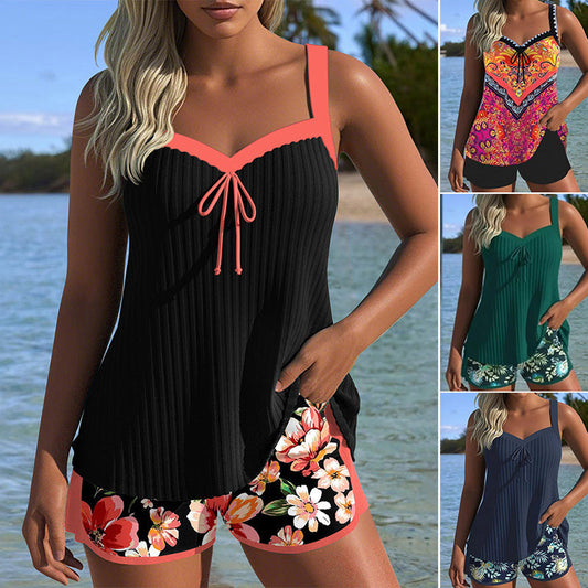 🔥 S-3XL 🏖️ Σετ με τυπωμένο μαγιό και σορτς 🌊👙