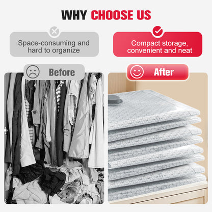✨📦 Σακούλες αποθήκευσης κενού αέρα — εξοικονομήστε 80% χώρο για τα πράγματά σας! 👕✨