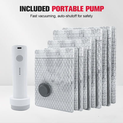 ✨📦 Σακούλες αποθήκευσης κενού αέρα — εξοικονομήστε 80% χώρο για τα πράγματά σας! 👕✨