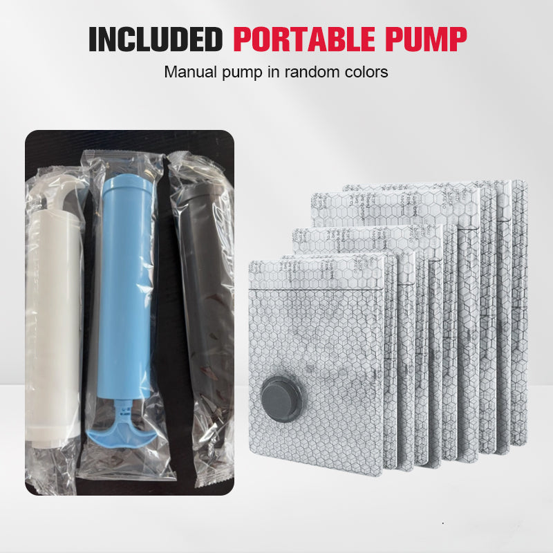 ✨📦 Σακούλες αποθήκευσης κενού αέρα — εξοικονομήστε 80% χώρο για τα πράγματά σας! 👕✨