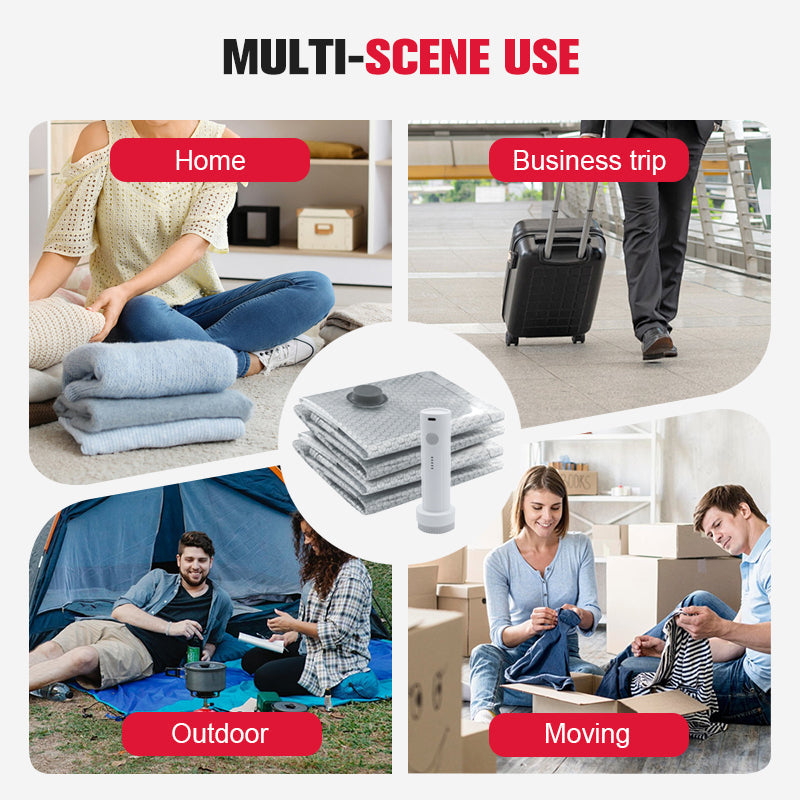 ✨📦 Σακούλες αποθήκευσης κενού αέρα — εξοικονομήστε 80% χώρο για τα πράγματά σας! 👕✨