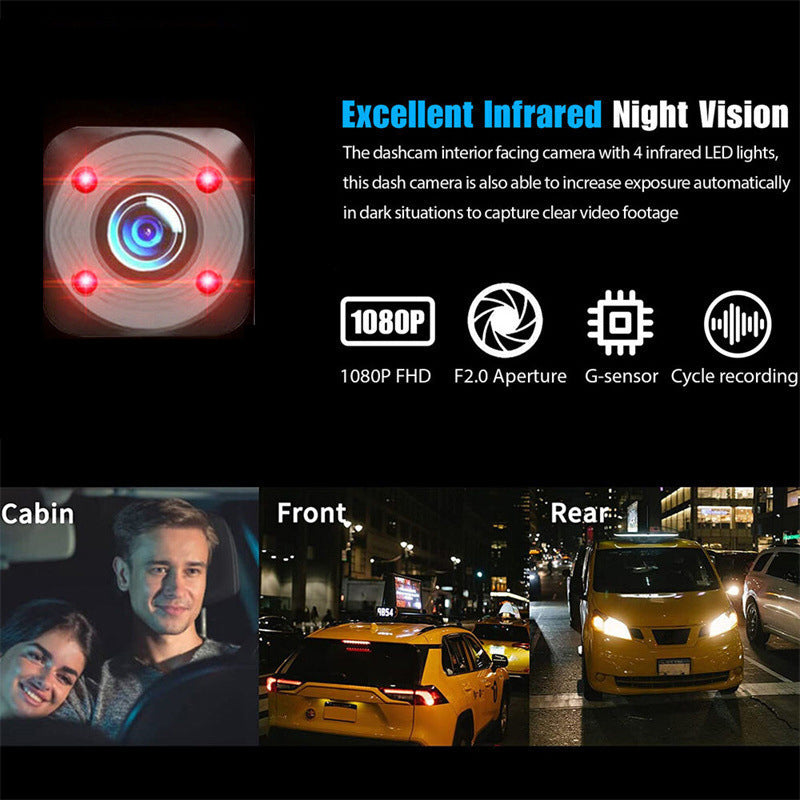 Κάμερα ταμπλό 360° – 1080P HD, νυχτερινή όραση και αυτόματη ασφάλεια! 🌙