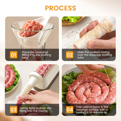 🔥Χειροκίνητη μηχανή για το γέμισμα λουκάνικων (με 3 ακροφύσια για το γέμισμα)