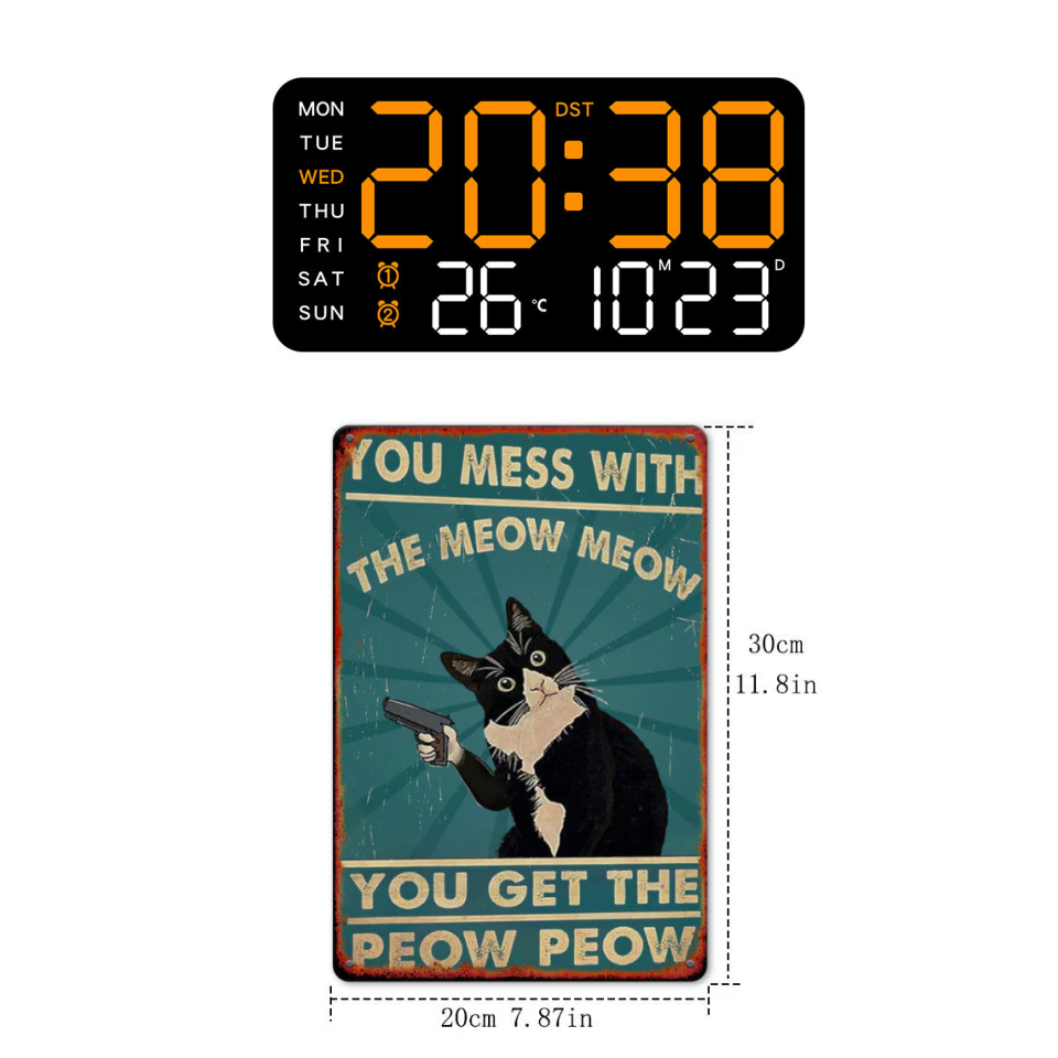 📢📢50% έκπτωση! ! ⏰Πολυλειτουργικό διακοσμητικό LED ψηφιακό ρολόι τοίχου