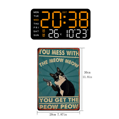 📢📢50% έκπτωση! ! ⏰Πολυλειτουργικό διακοσμητικό LED ψηφιακό ρολόι τοίχου