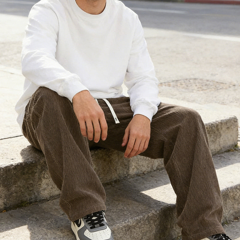 🎁Ανδρικό παντελόνι χαλαρής γραμμής με κορδόνι και τσέπες🔥（🔥Αγοράστε 1 Πάρτε 1 Δωρεάν🔥）