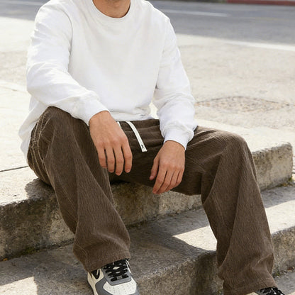 🎁Ανδρικό παντελόνι χαλαρής γραμμής με κορδόνι και τσέπες🔥（🔥Αγοράστε 1 Πάρτε 1 Δωρεάν🔥）